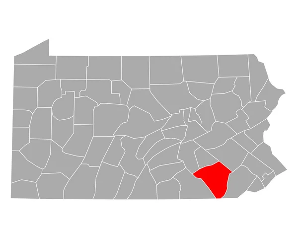 ペンシルベニア州のランカスター地図 — ストックベクタ
