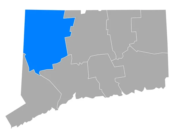 Mapa Litchfieldu Connecticutu — Stockový vektor
