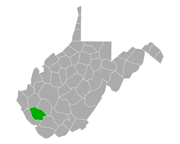 Mapa Logan Virginia Occidental — Vector de stock