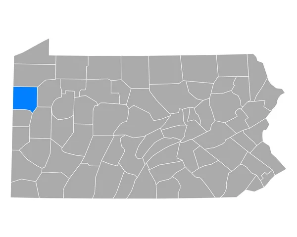 Kaart Van Mercer Pennsylvania — Stockvector