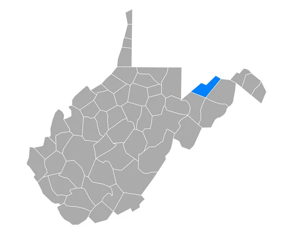 Karte Von Mineral West Virginia — Stockvektor