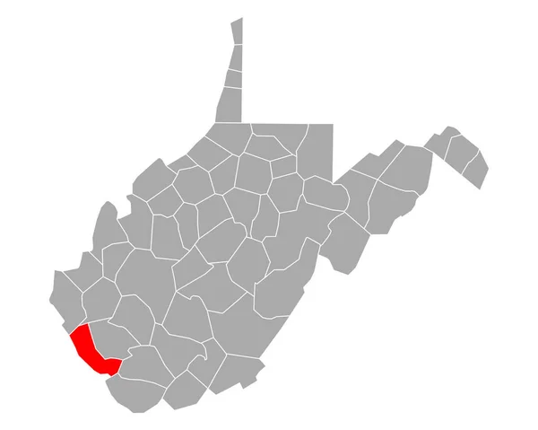 Mapa Mingo West Virginia —  Vetores de Stock