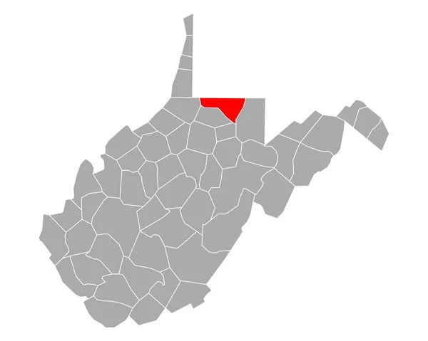 Mapa Monongalia Virginia Occidental — Archivo Imágenes Vectoriales