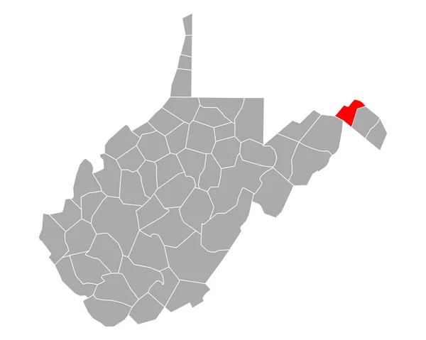Carte Morgan Virginie Occidentale — Image vectorielle