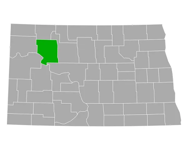Map Mountrail North Dakota — Stock Vector