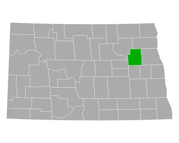Kaart Van Nelson Noord Dakota — Stockvector
