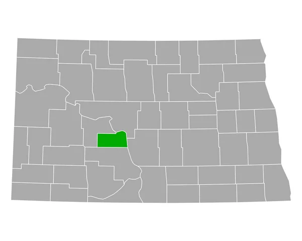 Kuzey Dakota Daki Oliver Haritası — Stok Vektör