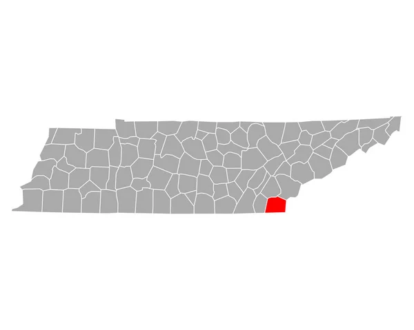 Mappa Polk Tennessee — Vettoriale Stock