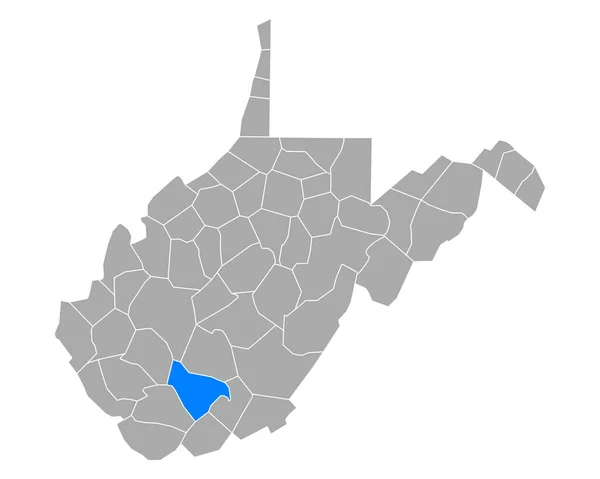 Mapa Raleigh Virginia Occidental — Archivo Imágenes Vectoriales