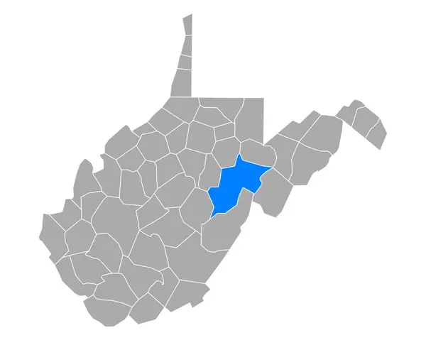 Mapa Randolph Virginia Occidental — Archivo Imágenes Vectoriales