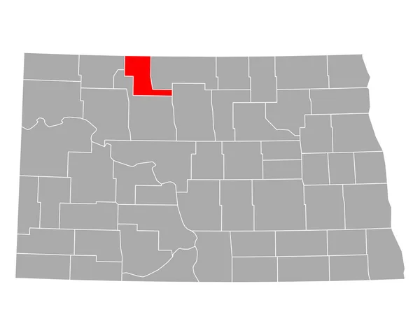 Mapa Renville Dakota Del Norte — Archivo Imágenes Vectoriales