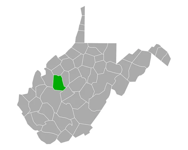 ウェストバージニア州のロアン地図 — ストックベクタ