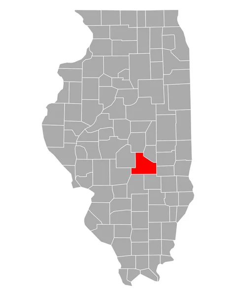 伊利诺伊州谢尔比地图 — 图库矢量图片