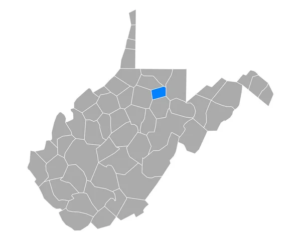 Χάρτης Του Taylor Στη Δυτική Βιρτζίνια — Διανυσματικό Αρχείο