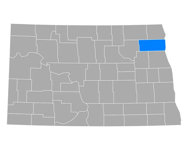 ノースダコタ州のウォルシュ地図 — ストックベクタ