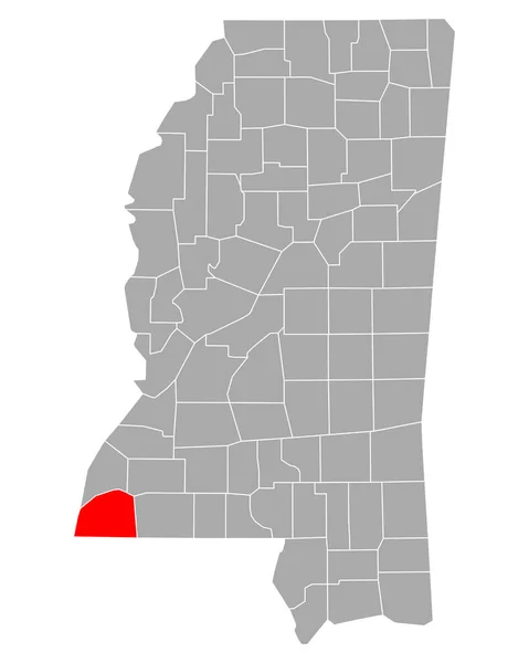 Mapa Wilkinson Mississippi —  Vetores de Stock