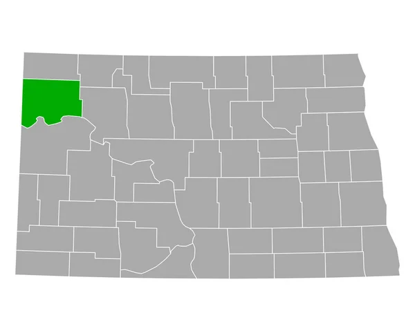 Kuzey Dakota Daki Williams Haritası — Stok Vektör