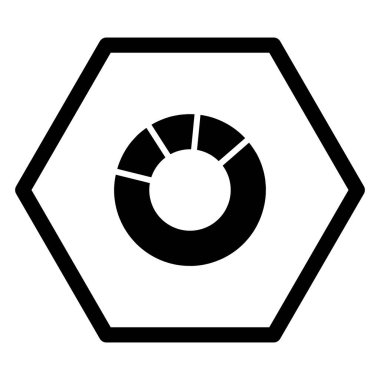 Vektör illüstrasyonu olarak turta grafiği ve altıgen