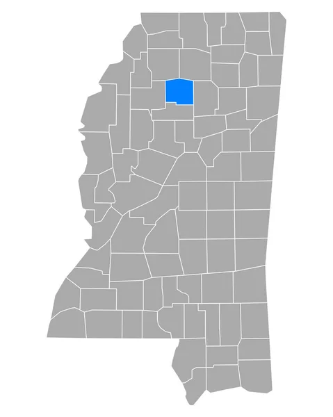 Mapa Yalobusha Mississippi — Archivo Imágenes Vectoriales