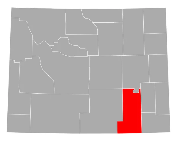 Wyoming Deki Albany Haritası — Stok Vektör