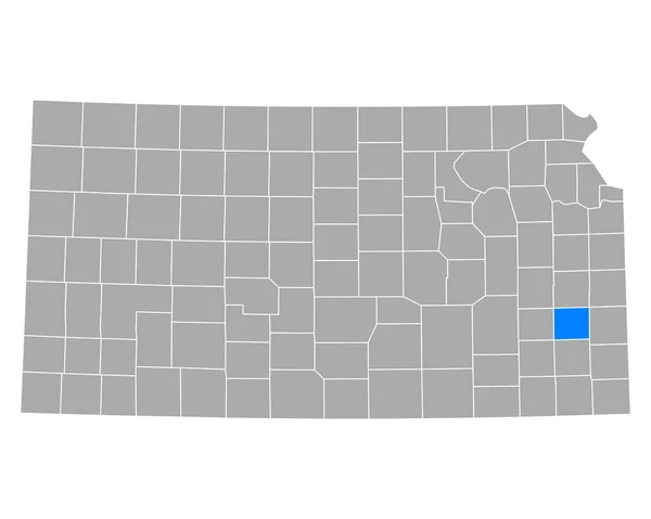 Mapa Portas Automáticas Kansas — Vetor de Stock