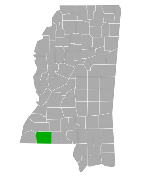 Mappa Amite Mississippi — Vettoriale Stock