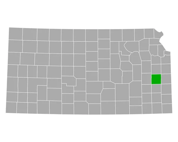 Mappa Anderson Kansas — Vettoriale Stock