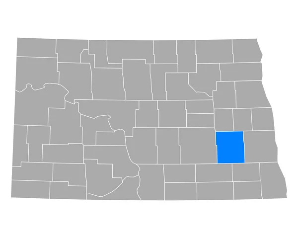 Mappa Barnes North Dakota — Vettoriale Stock