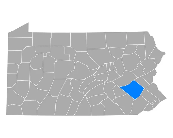 Pennsylvania Daki Berks Haritası — Stok Vektör