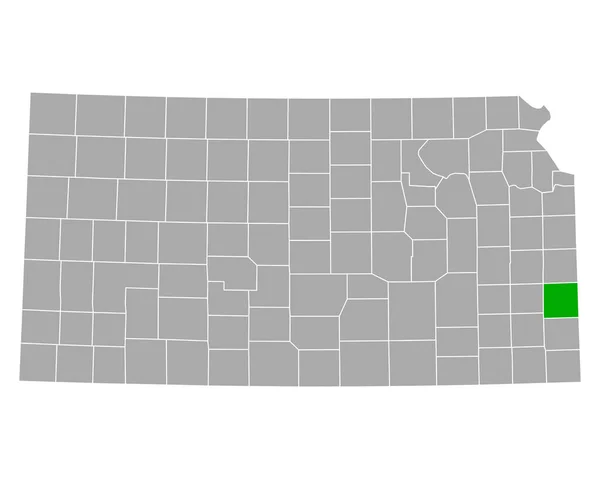 Mapa Bourbon Kansas — Vetor de Stock