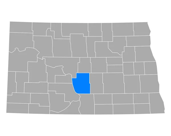 Carte Burleigh Dans Dakota Nord — Image vectorielle
