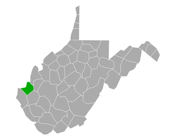 Mappa Cabell West Virginia — Vettoriale Stock