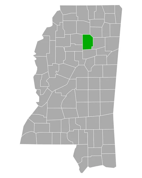 Mappa Calhoun Mississippi — Vettoriale Stock