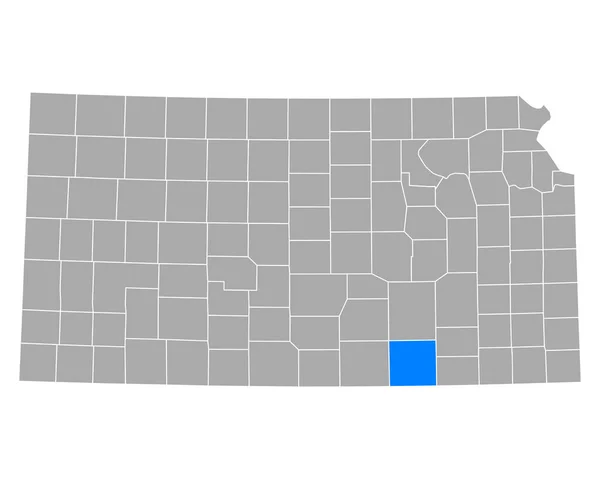 Mappa Cowley Kansas — Vettoriale Stock