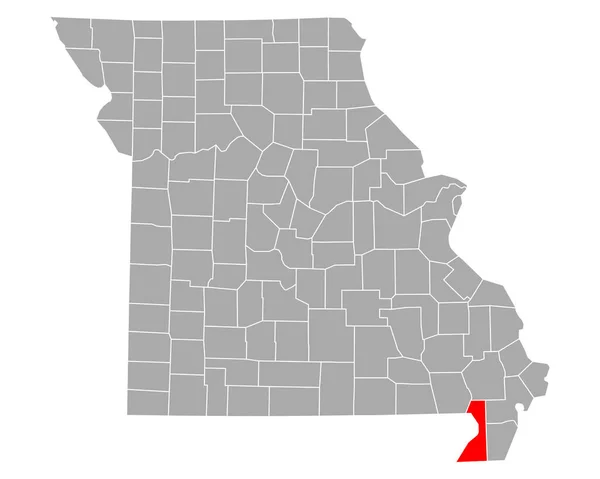 Mapa Dunklinu Missouri — Stockový vektor