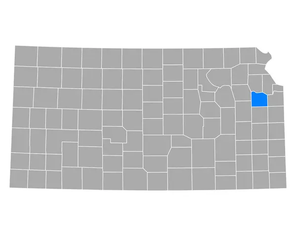Mappa Douglas Kansas — Vettoriale Stock