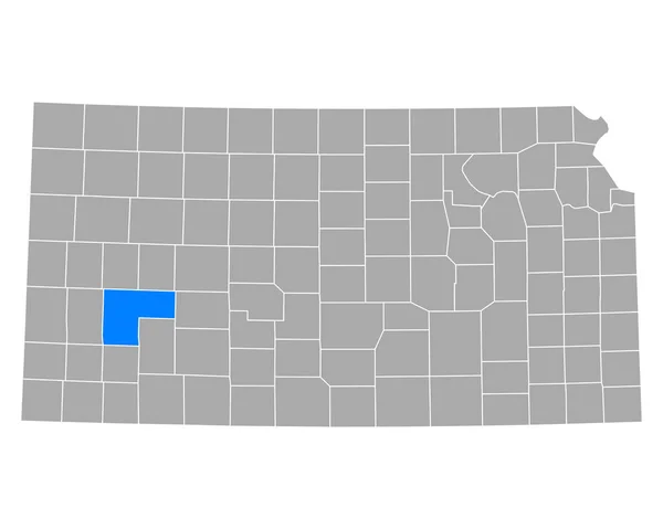 Kansas Taki Finney Haritası — Stok Vektör