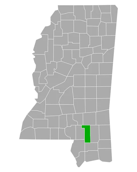 Mississippi Deki Forrest Haritası — Stok Vektör