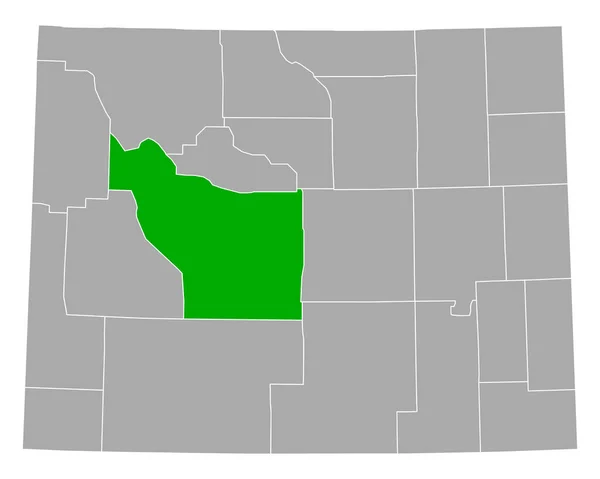 Mapa Fremont Wyoming — Vetor de Stock