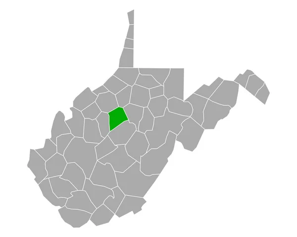 Karta Över Gilmer Västra Virginia — Stock vektor