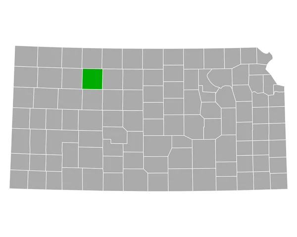 Mapa Graham Kansas — Vector de stock