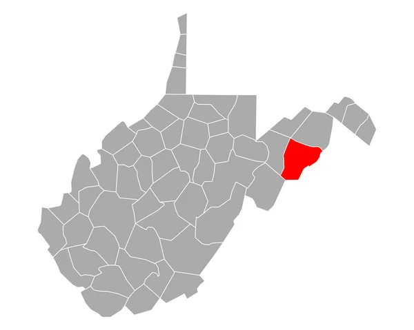 Mapa Hardy Virginia Occidental — Vector de stock