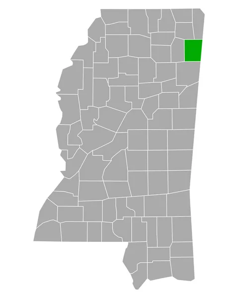 Mississippi Deki Itawamba Haritası — Stok Vektör