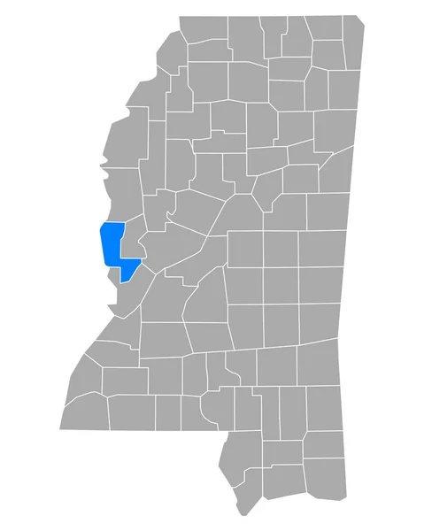 Mapa Issaqueny Mississippi — Stockový vektor