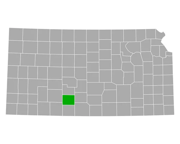 Kansas Taki Kiowa Haritası — Stok Vektör