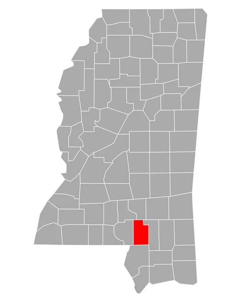 Mapa Lamar Mississippi — Archivo Imágenes Vectoriales