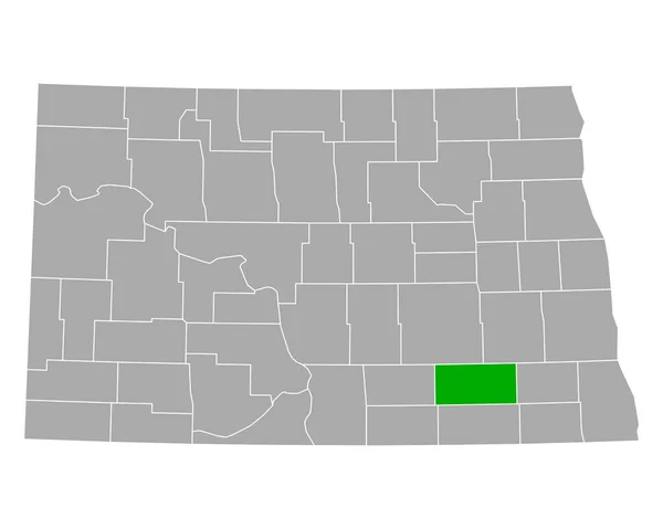 Carte Lamoure Dakota Nord — Image vectorielle