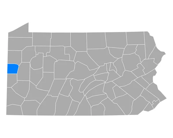 Karte Von Lawrence Pennsylvania — Stockvektor