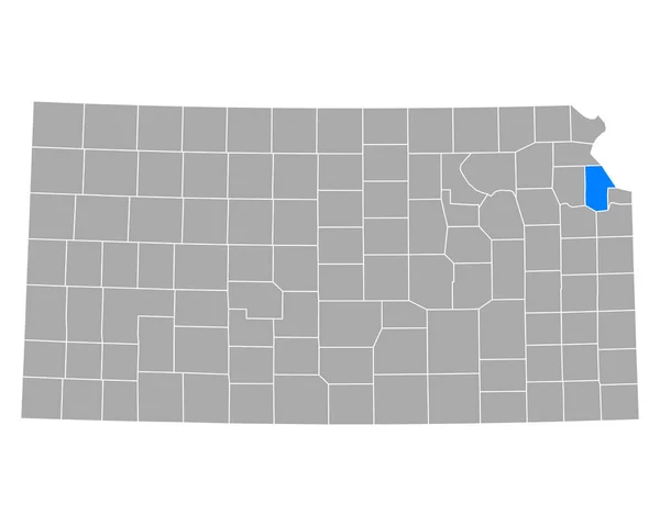 Kansas Taki Leavenworth Haritası — Stok Vektör