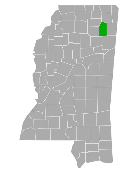 Mapa Lentes Contato Mississippi — Vetor de Stock